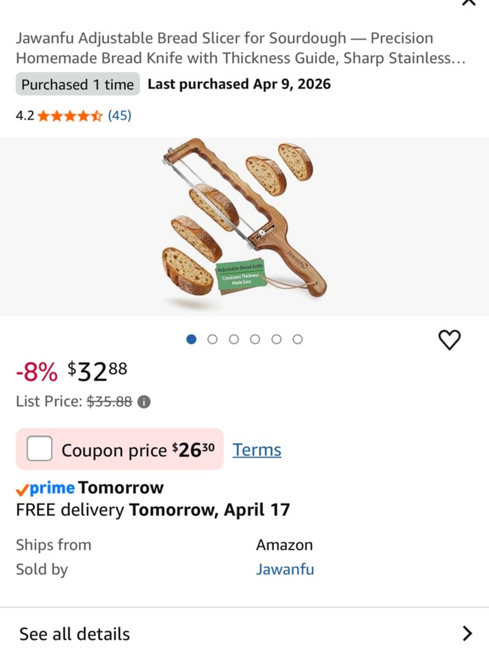 Adjustable Bread Slicer – Natural Wood Finish